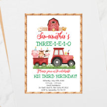 Farm Animals Red Boy Barnyard Birthday Party