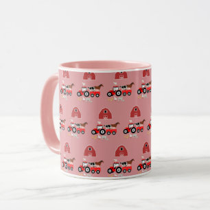 Farm Animals & Red Tractor Barnyard Girls Mug