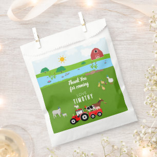 Farm Animals & Red Tractor Birthday Party Theme   Favour Bags