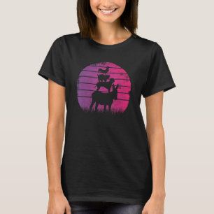 Farm Animals Retro Vintage Sunset Donkey Dog Cat R T-Shirt