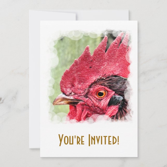 FARM ANIMALS, ROOSTER INVITATION (Front)
