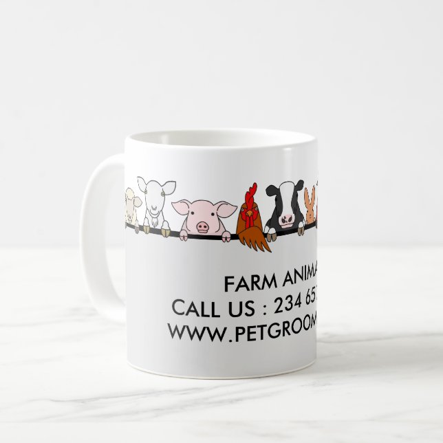 Farm Animals Sheep Chicken Cow customer Coffee Mug (Front Left)