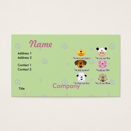 Farm Animals Sounds Business Card
