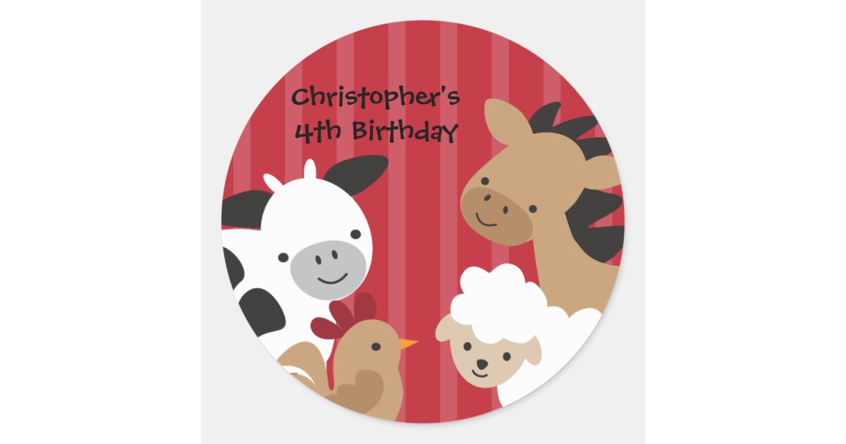 Farm Animals Stickers Zazzle