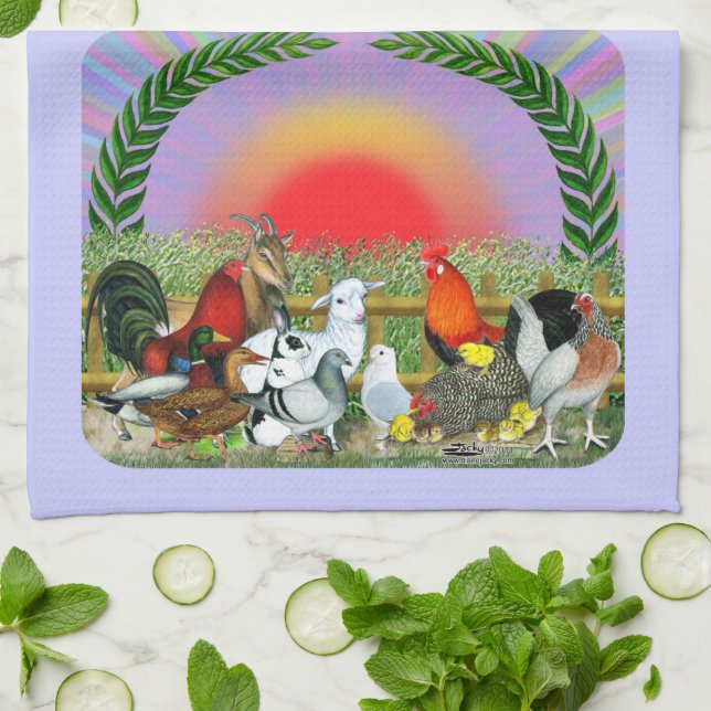Farm Animals Tea Towel (Folded)