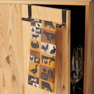 Farm Animals Tea Towel