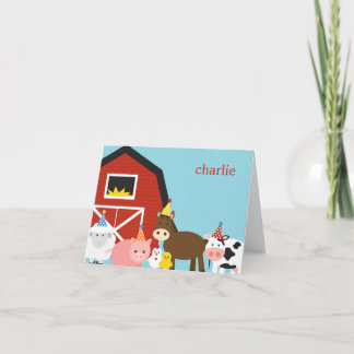 Farm Animals Thank You Card