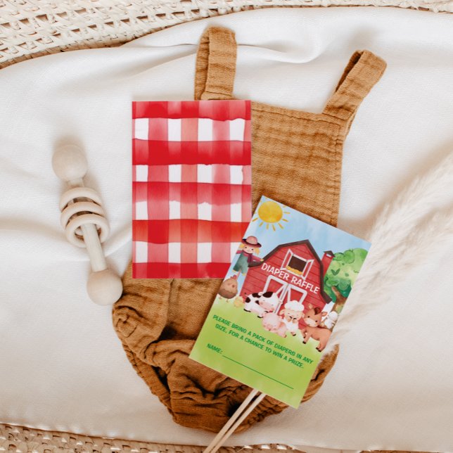 Farm Animals Themed Diaper Raffle Enclosure Card (Creator Uploaded)