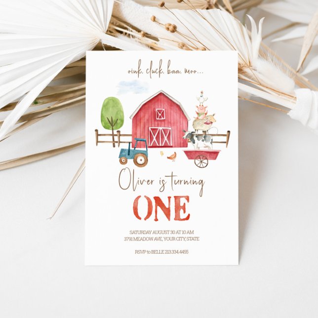 Farm Animals Themed First Birthday Invitation  (Creator Uploaded)