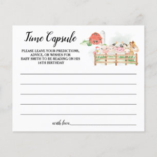 Farm Animals Time Capsule Advice for Baby card
