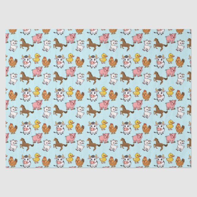 Farm Animals Tissue Paper (Front)