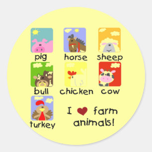 Farm Animals Tshirts and Gifts Classic Round Sticker