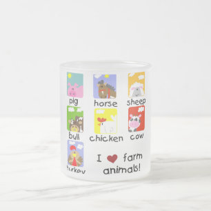 Farm Animals Tshirts and Gifts Frosted Glass Coffee Mug