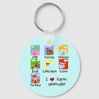 Farm Animals Tshirts and Gifts Key Ring