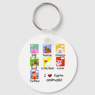 Farm Animals Tshirts and Gifts Key Ring