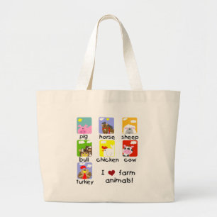 Farm Animals Tshirts and Gifts Large Tote Bag