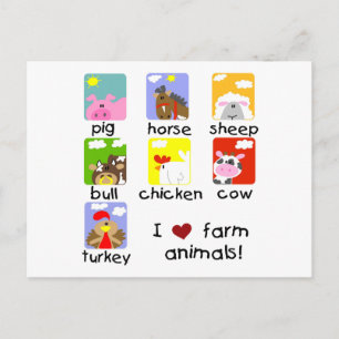 Farm Animals Tshirts and Gifts Postcard