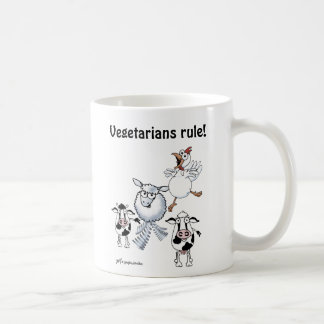 Farm animals: "Vegetarians Rule!" Coffee Mug