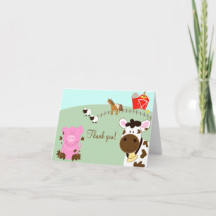 Farm Babies Barnyard Folded Thank you notes
