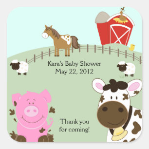 FARM BABIES Barnyard SQUARE Favour Sticker