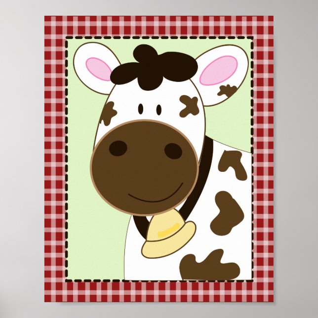 FARM BABIES COW 8x10 BABY NURSERY ROOM PRINT (Front)