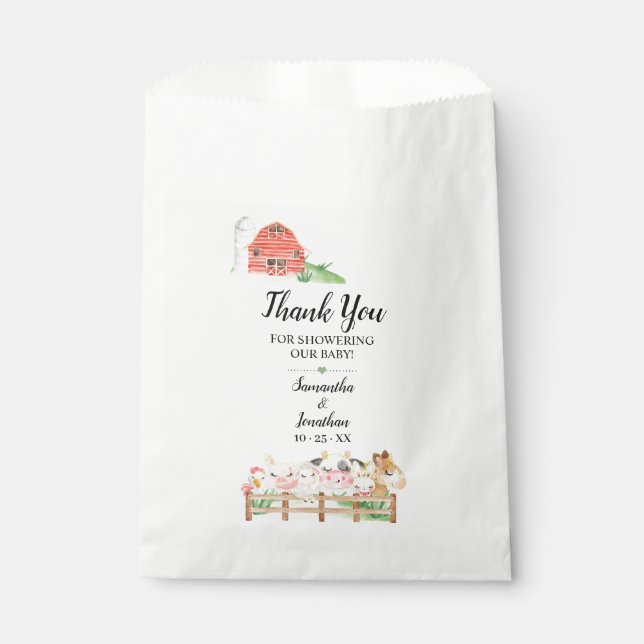 Farm Baby Animals Baby Shower Favour Bags (Front)
