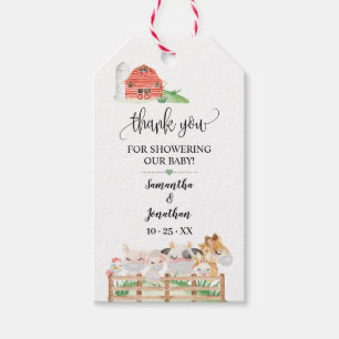 Farm Baby Animals Baby Shower Favour Gift Tags