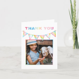 Farm Baby Goat Birthday Party Thank You Card