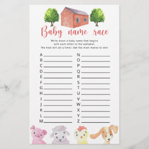 Farm - Baby name race game