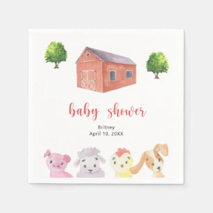 Farm baby shower - baby shower napkin