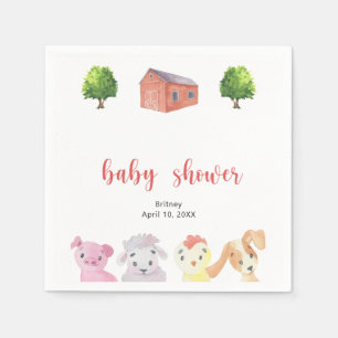 Farm baby shower - baby shower napkin