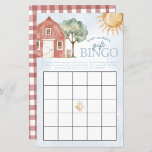 Farm Baby Shower Bingo Game