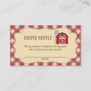 Farm Baby Shower Diaper Raffle Tickets Enclosure Card