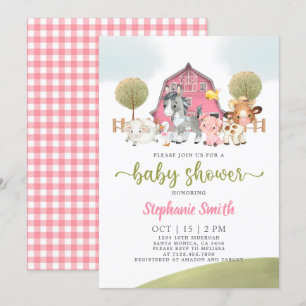 Farm Baby Shower girl Invitation