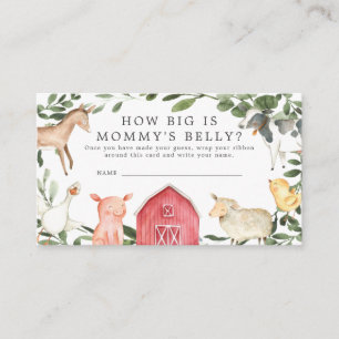 Farm Baby Shower How Big is Mummy's Belly Card
