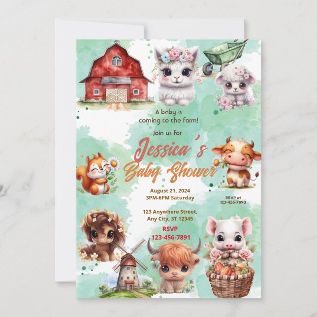 Farm Baby Shower Invitation (Front)