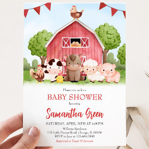  Farm Baby Shower Invitation
