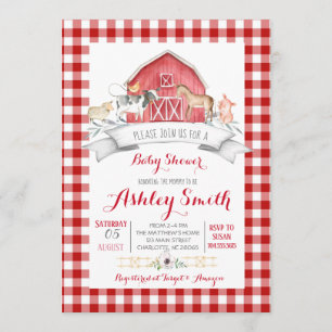 farm baby shower invitation re girl