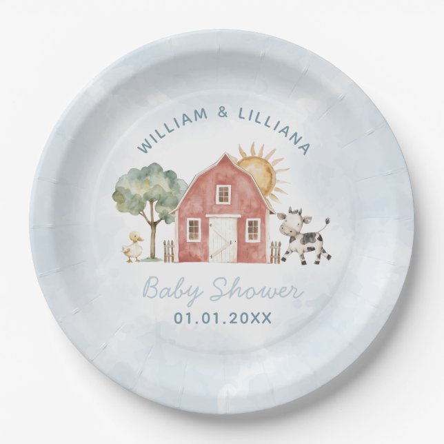 Farm Baby Shower Paper Plate (Front)