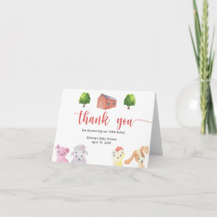 Farm baby shower - thank you