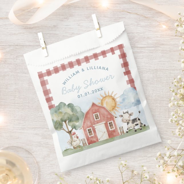 Farm Baby Shower Thank You Favour Bags (Clipped)