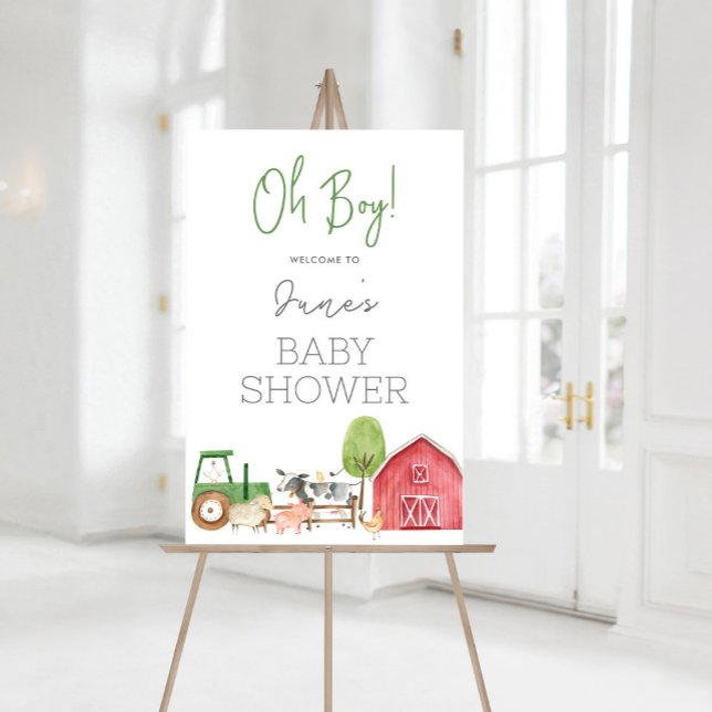 Farm Baby Shower Welcome Sign Poster (Farm Baby Shower Welcome Sign)