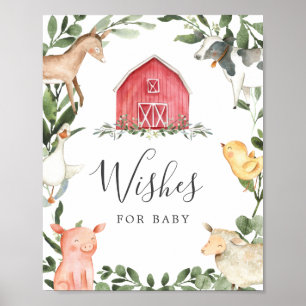 Farm Baby Shower Wishes For Baby Sign
