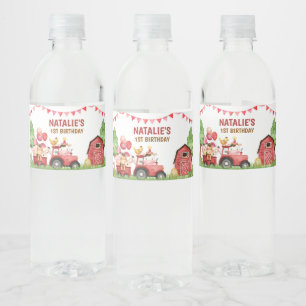 Farm, Barn Animals, Barnyard, Ranch Water Bottle Label