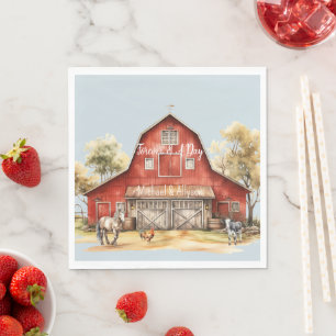 Farm Barn Animals Country Wedding Napkin