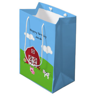 Farm Barnyard Animal Birthday Medium Gift Bag