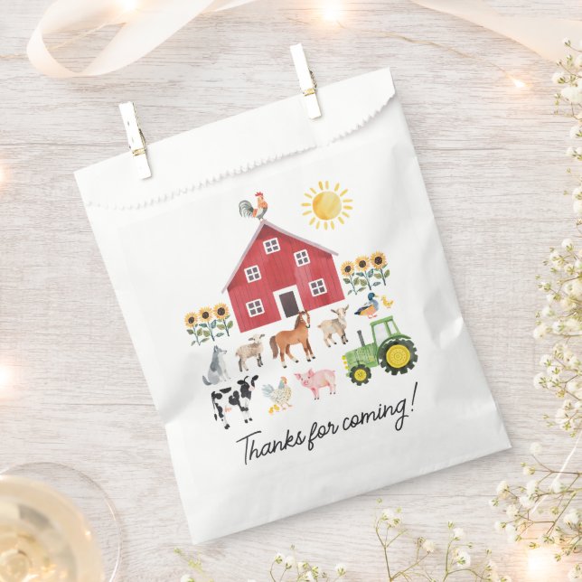 Farm Barnyard Animals Birthday Favour Bags (Clipped)
