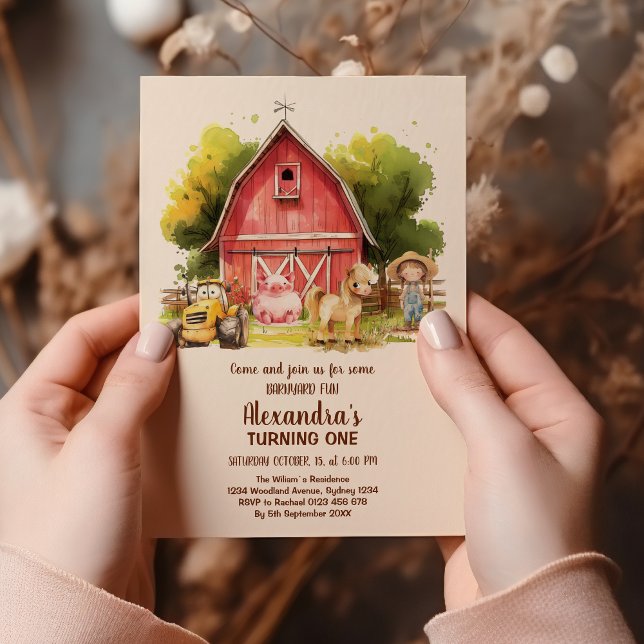 Farm Barnyard Animals Birthday Invitation (Creator Uploaded)