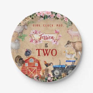 Farm Barnyard Animals Birthday Paper Plate