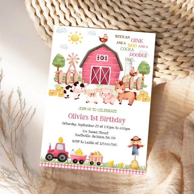 Farm Barnyard Animals Birthday Party Invitation (Creator Uploaded)